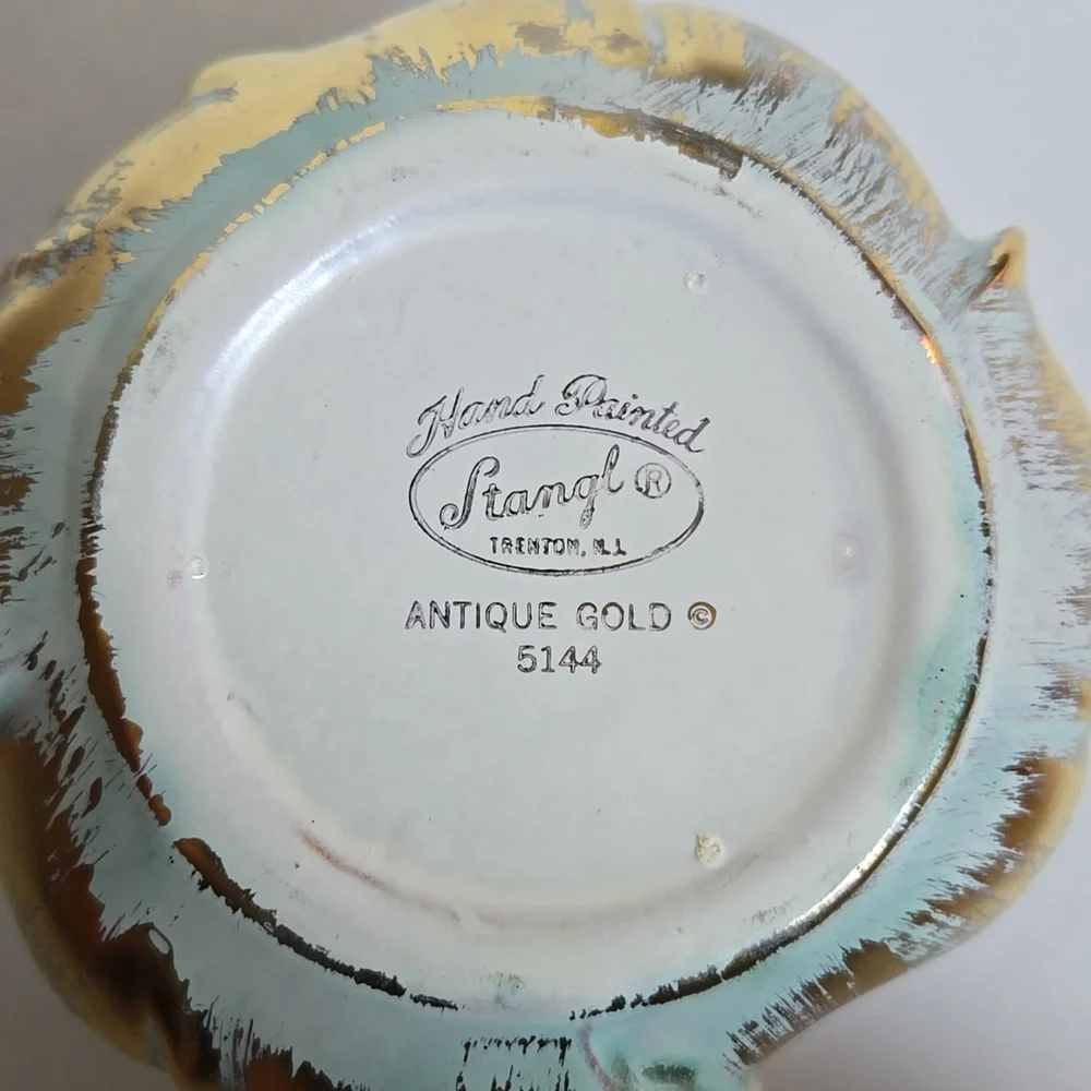 Stangl Vintage 1960s Hand Painted Antique Gold Tulip Vase 5144 MCM Regency‎